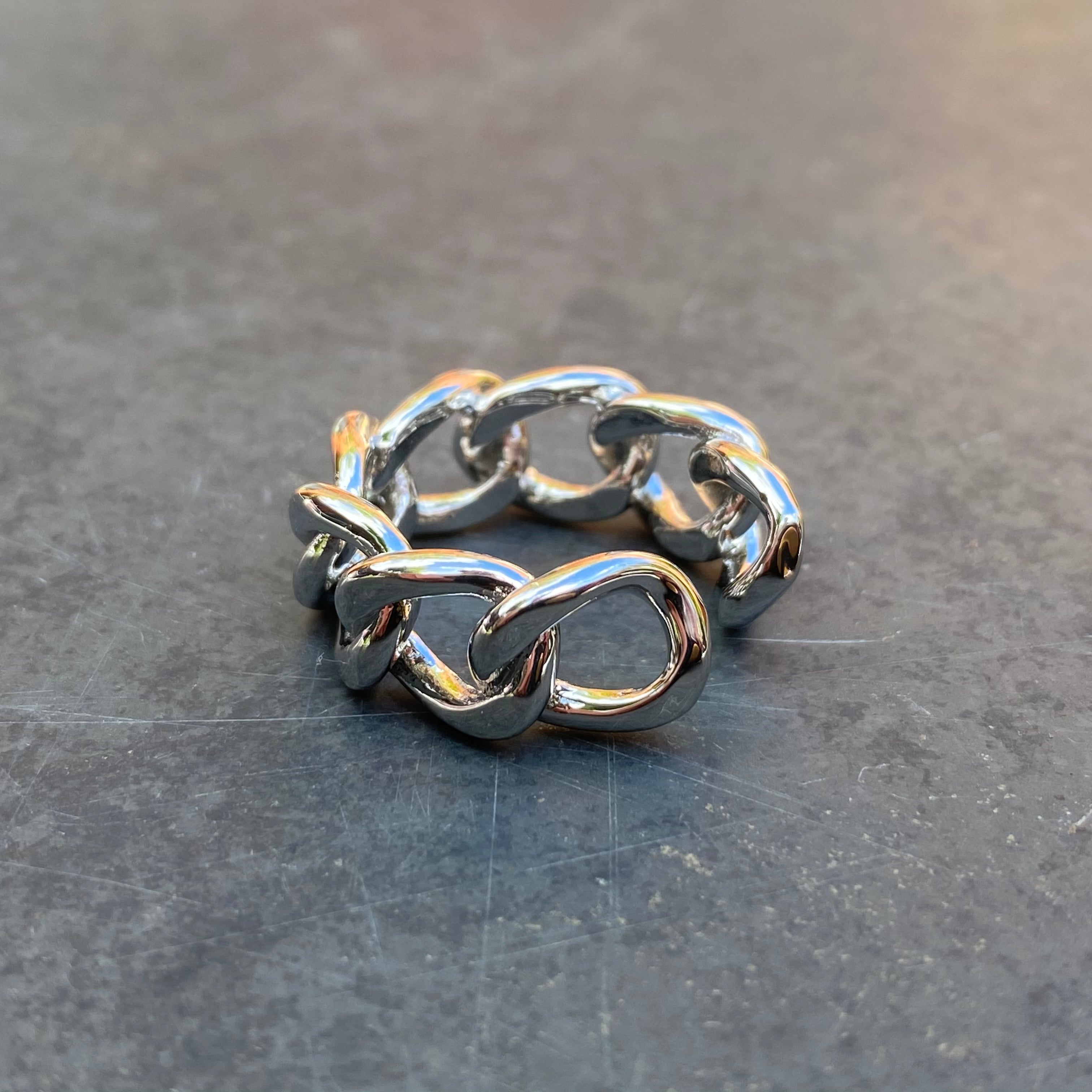 Adjustable Chain Link Ring Silver