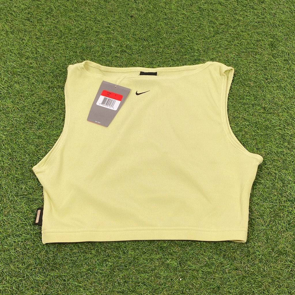 Nike Ribbed Crop Top Pastel Green Medium