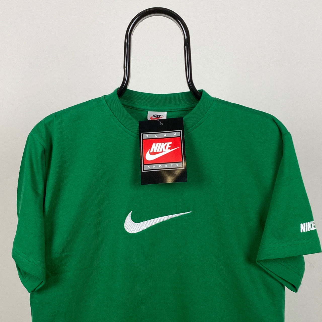 Vintage Nike Swoosh T-Shirt Green XS