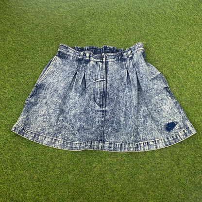 90s Nike Challenge Court Denim Skirt Blue Large