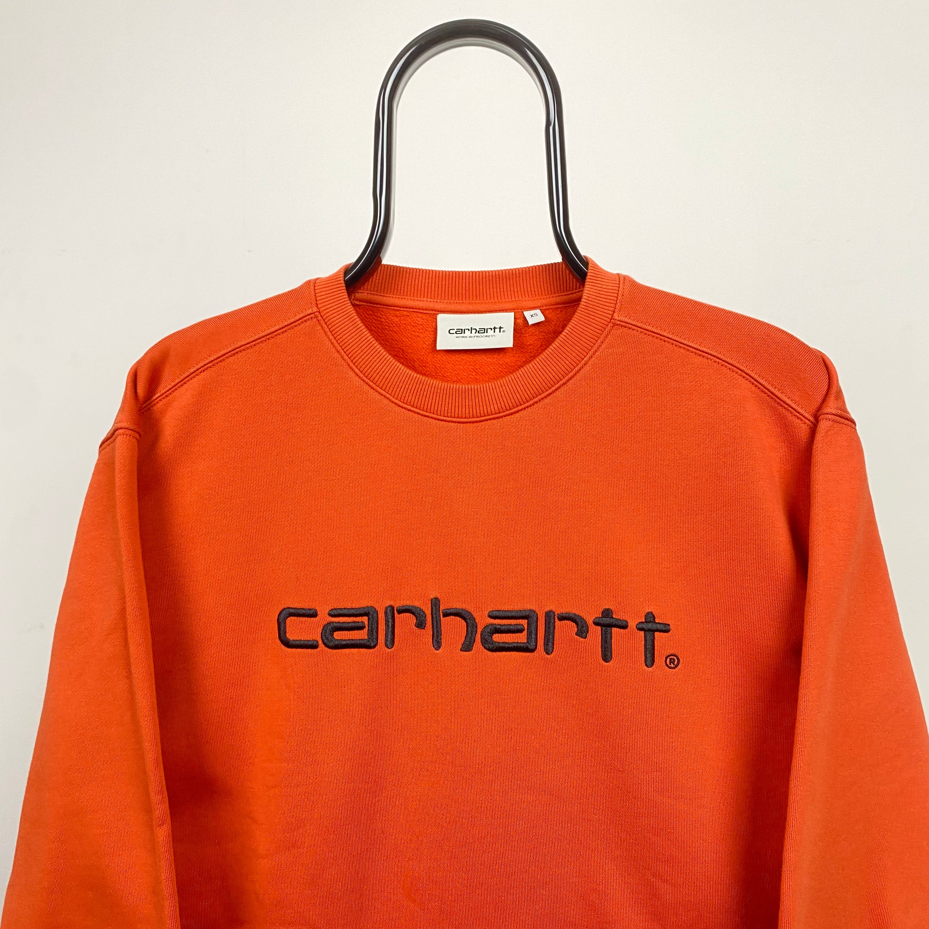 Retro Carhartt Sweatshirt Orange XS Clout Closet