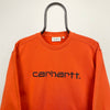 Retro Carhartt Sweatshirt Orange XS