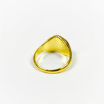 Vintage Heart Signet Ring Gold Blue