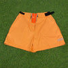 Vintage Nike Belted Shorts Orange XS
