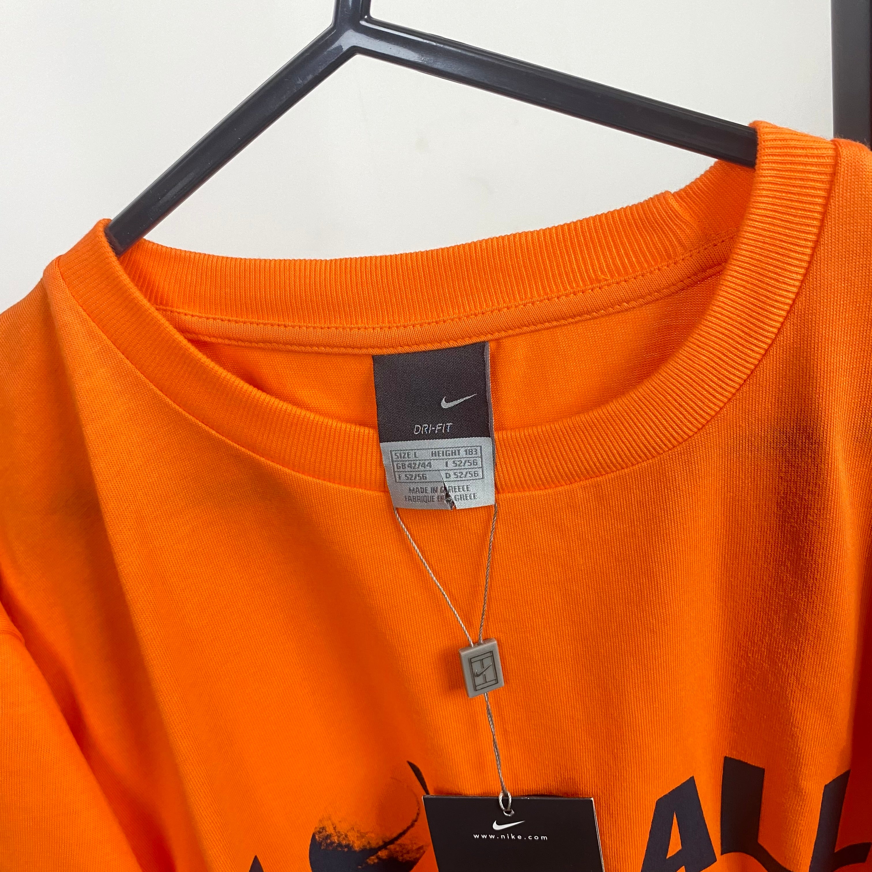 Vintage Nike Court T-Shirt Orange Large