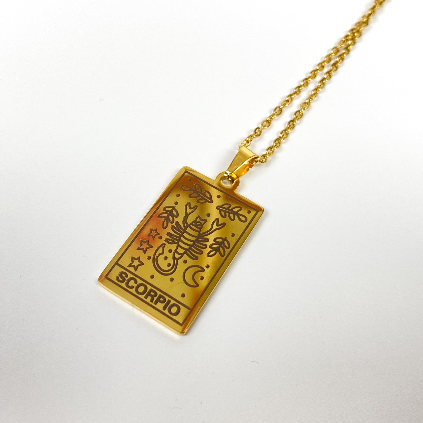 Scorpio Zodiac Star Sign Necklace Chain Gold