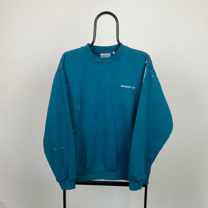 90’s Reebok Paint Sweatshirt Green Small