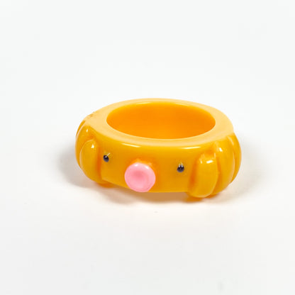 Retro Chunky Octopus Ring Orange