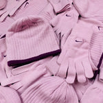 Vintage Nike Beanie Hat And Gloves Pink