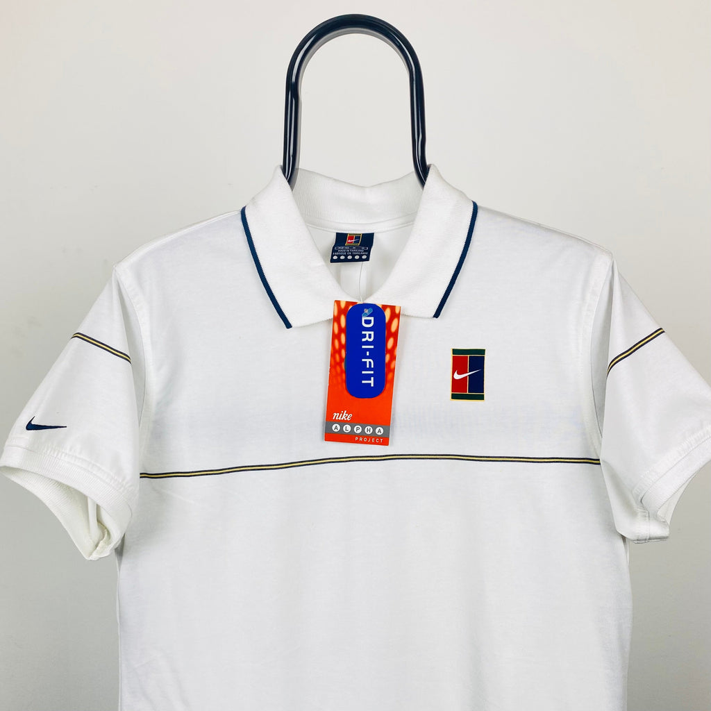 Vintage Nike Challenge Court Polo T-Shirt White Medium