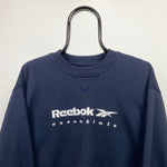 00s Reebok Cropped Sweatshirt Blue Large