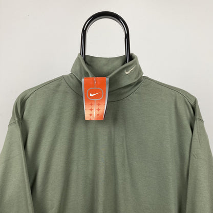 00s Nike Mock Neck Sweatshirt Green Medium