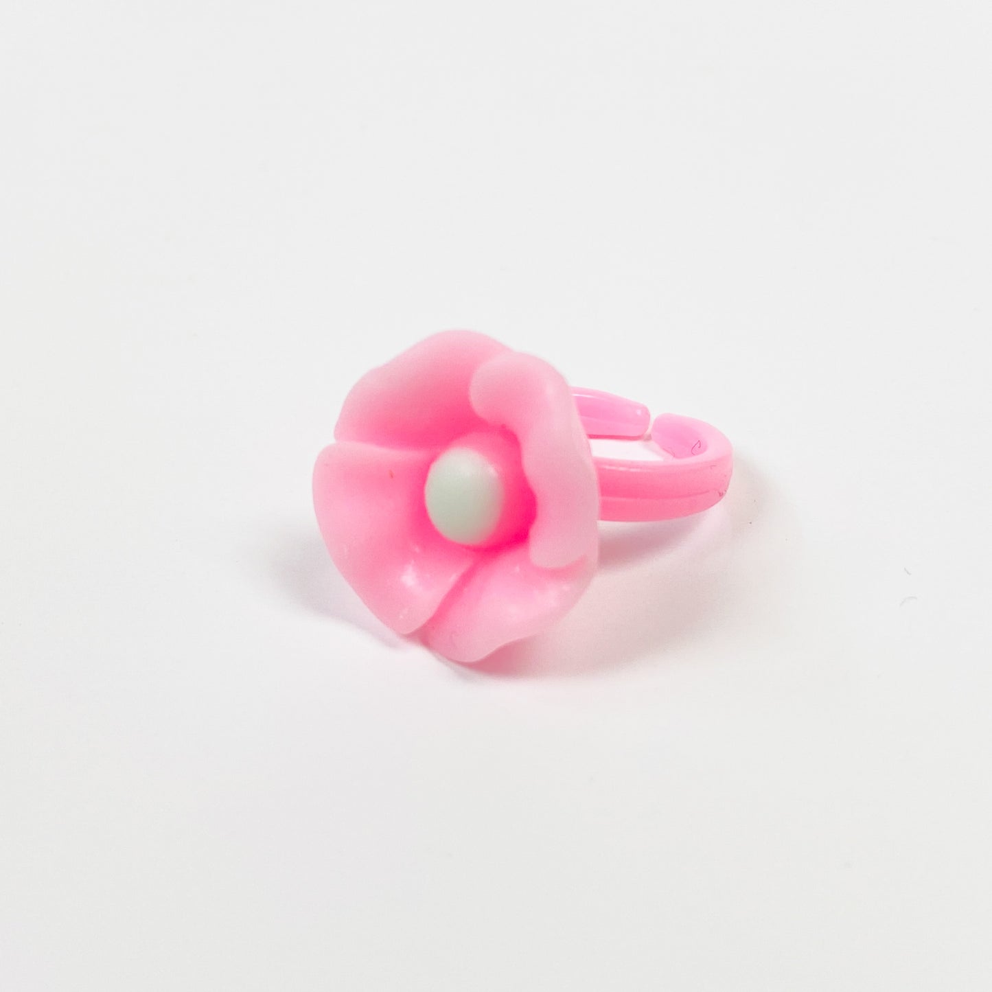 Vintage Retro Adjustable Flower Ring Pink