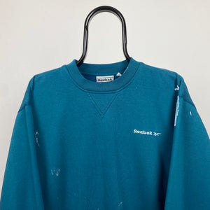 90’s Reebok Paint Sweatshirt Green Small