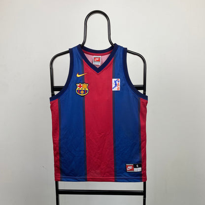 90s Nike Barcelona Basketball Vest T Shirt Blue XS Clout Closet