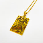 Taurus Zodiac Star Sign Necklace Chain Gold