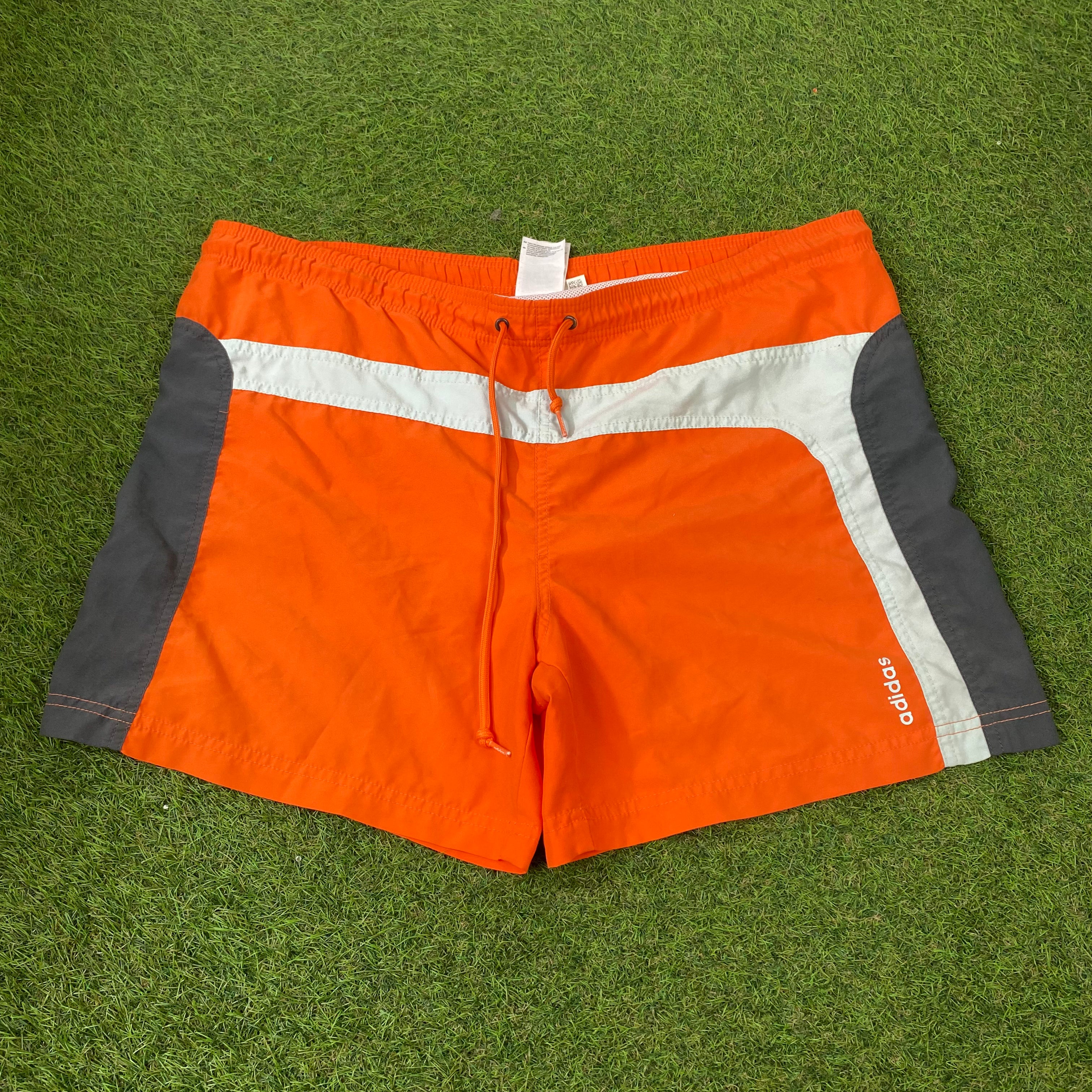 90s Adidas Swim Shorts Orange Large
