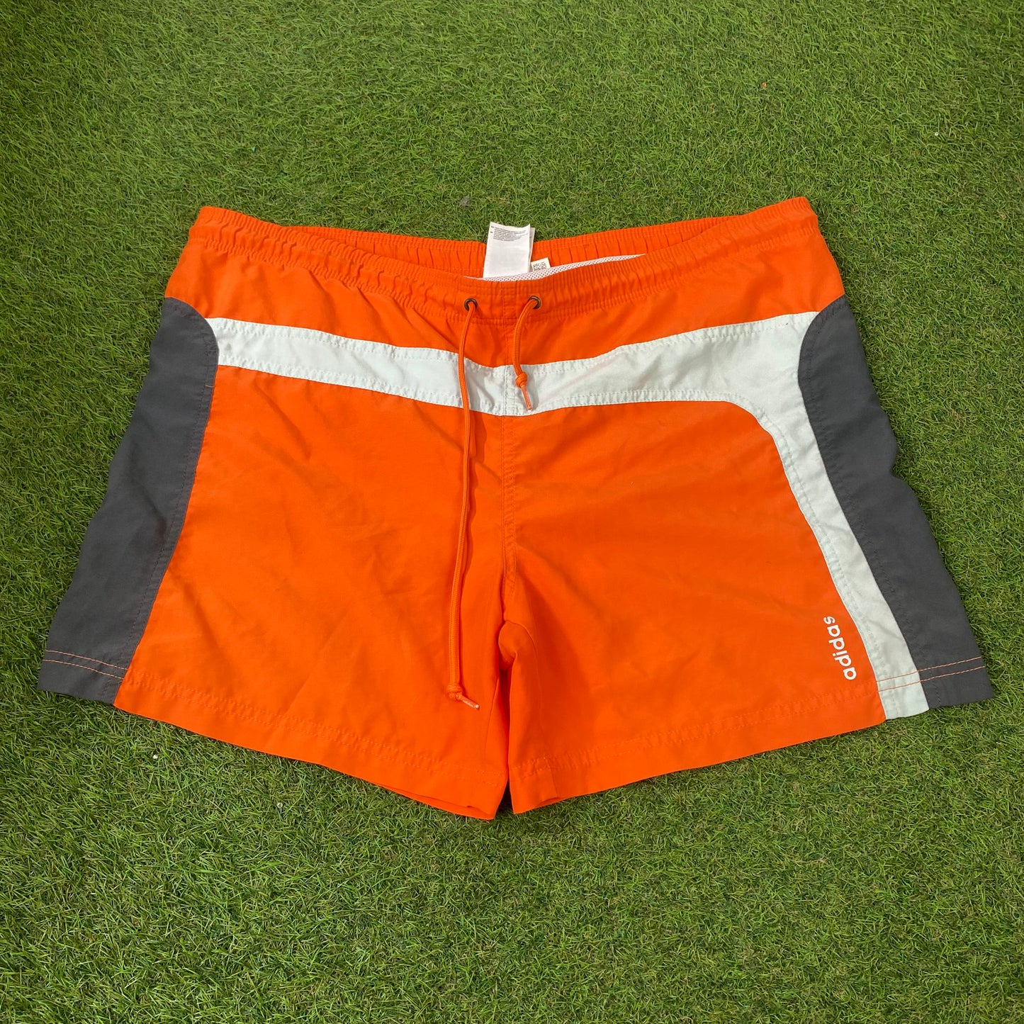 90s Adidas Swim Shorts Orange Large
