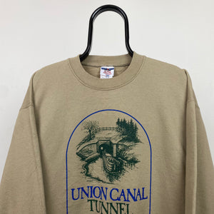 Retro 90s Canal Sweatshirt Brown Large