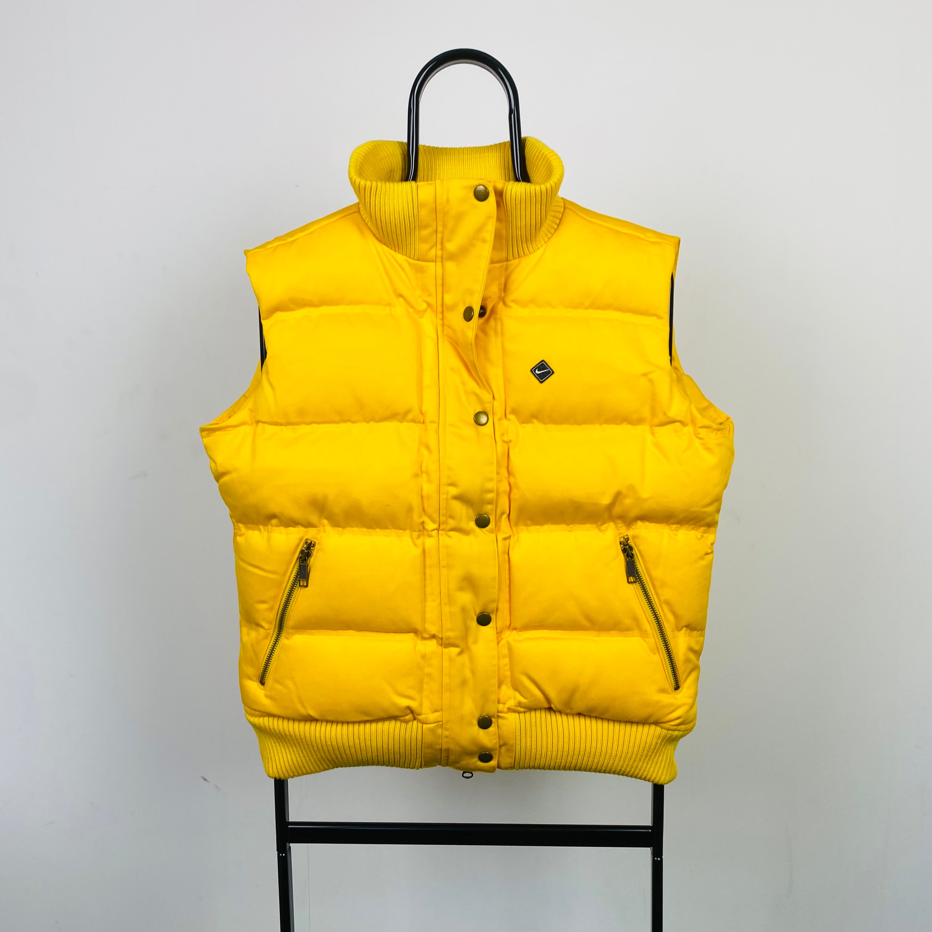 Vintage Nike Gilet Puffer Jacket Yellow Large