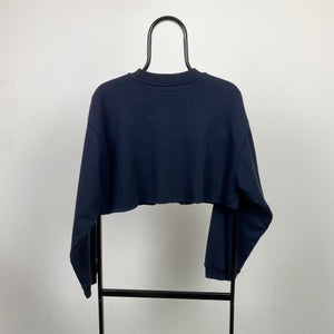 00s Reebok Cropped Sweatshirt Blue Large