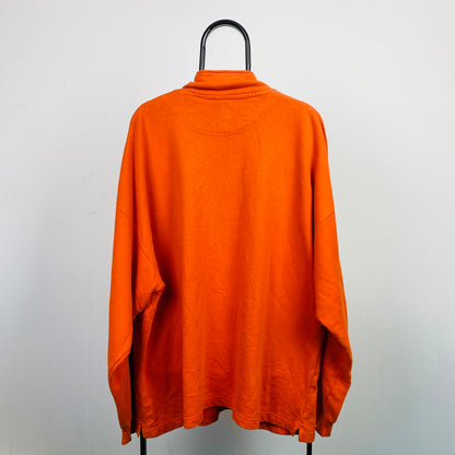 90s Nike 1/4 Zip Sweatshirt Orange XXL