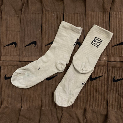 Vintage Nike Challenge Court Socks Tan Brown UK6 - 12