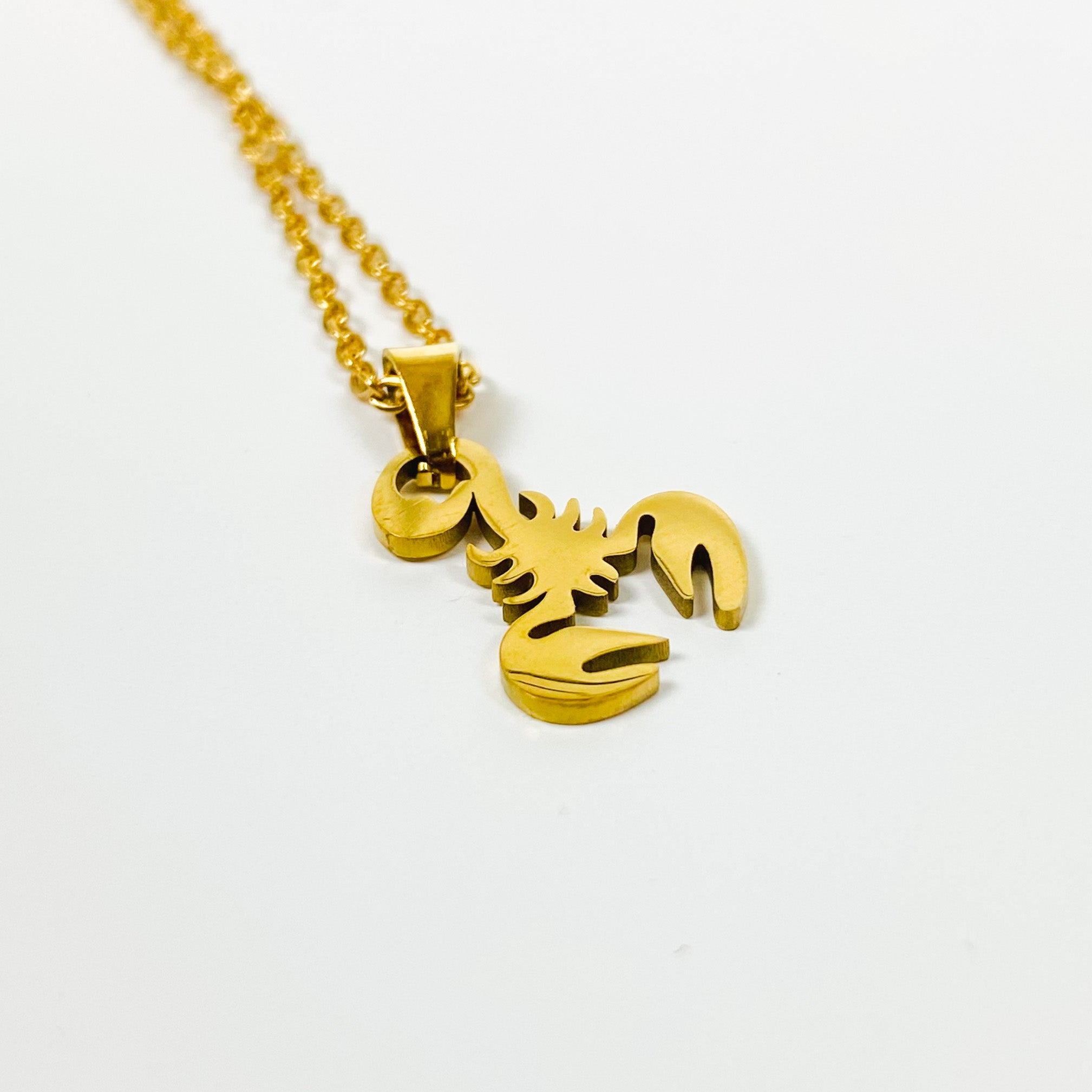 Scorpion Charm Necklace Chain Gold