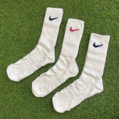 Vintage Nike Socks Colour 3 Pack White UK6-12