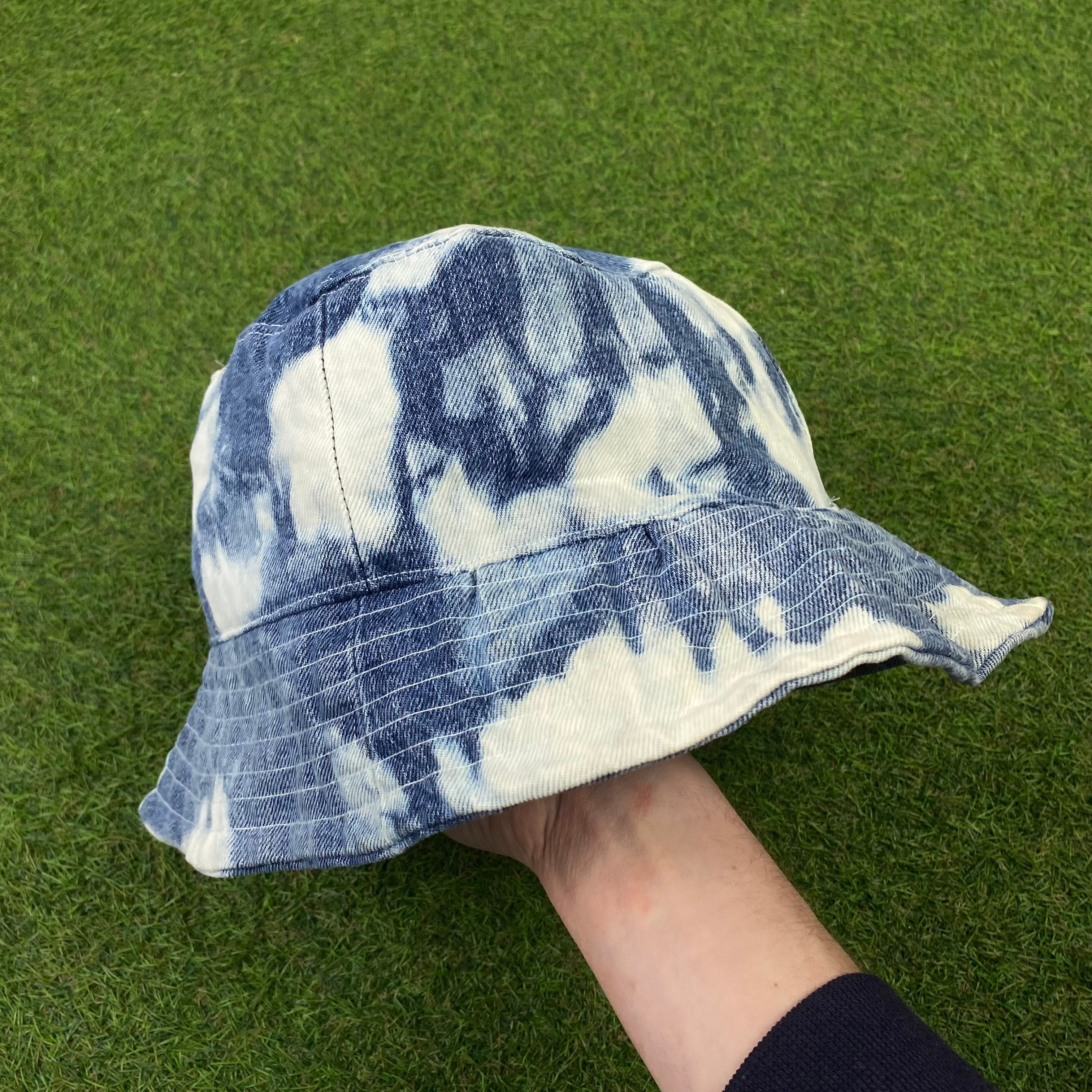 90s Retro Denim Bucket Hat Blue