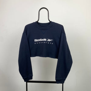 00s Reebok Cropped Sweatshirt Blue Large