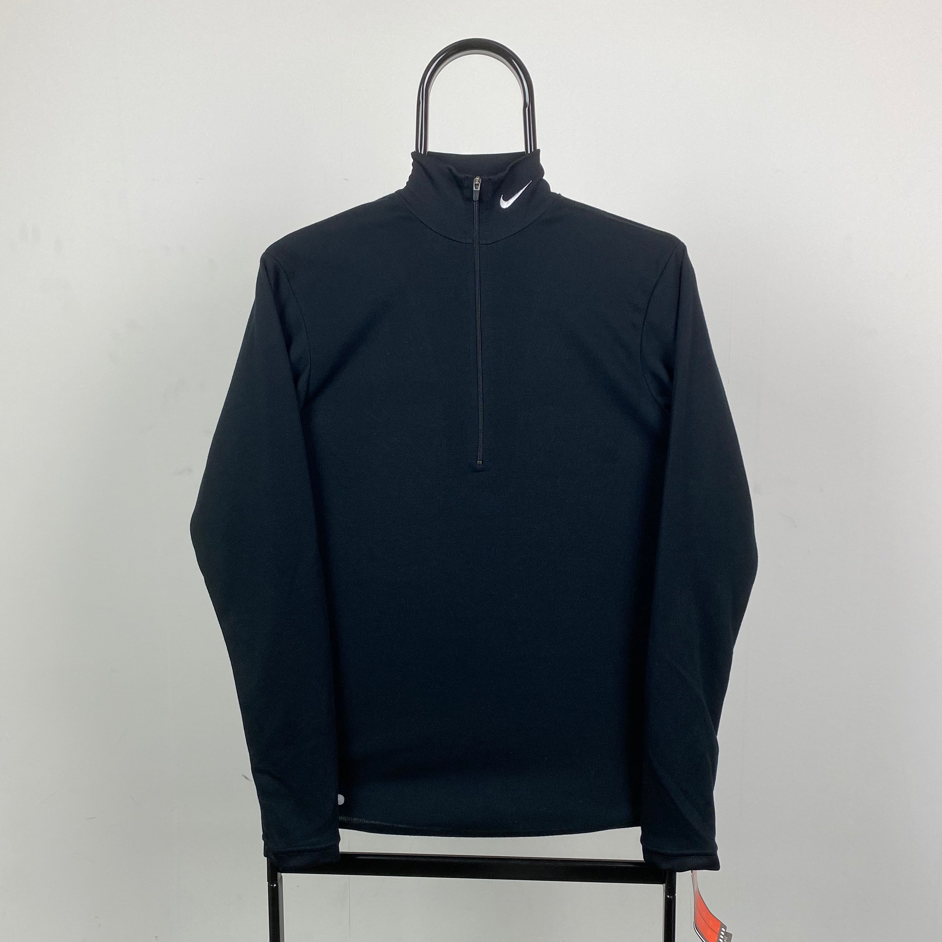 Vintage Nike Dri-Fit 1/4 Zip Sweatshirt Black Small