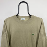 Retro Lacoste Knit Sweatshirt Brown XL