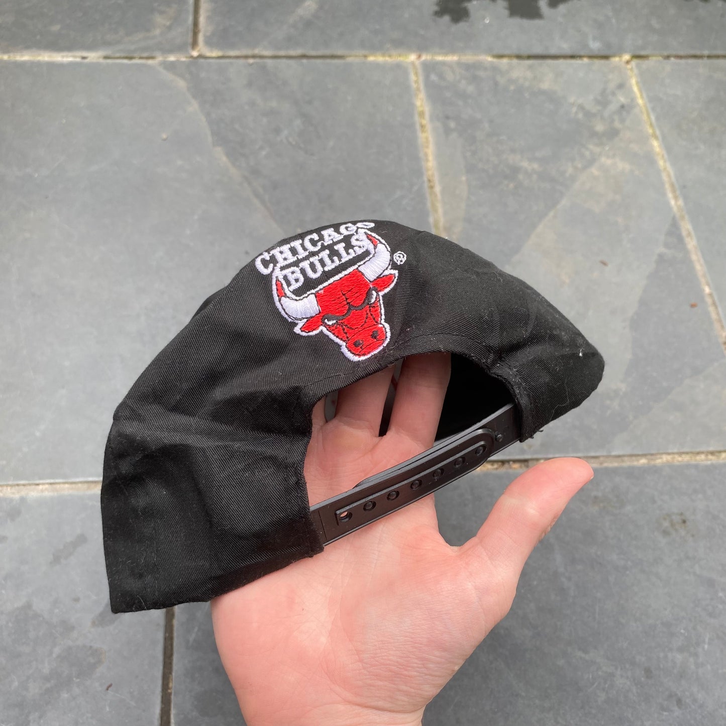Retro Chicago Bulls Snapback Hat Cap Black