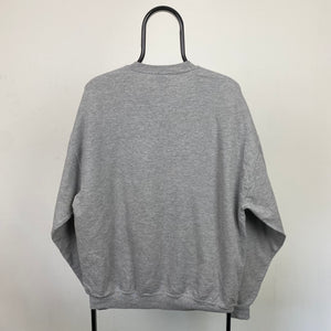 Retro 90s Cat Sweatshirt Grey Large