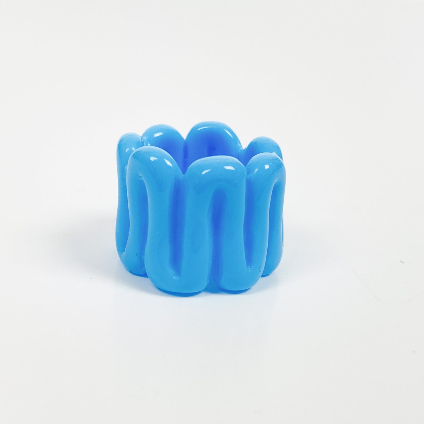 Vintage Retro Chunky Resin Ring Blue