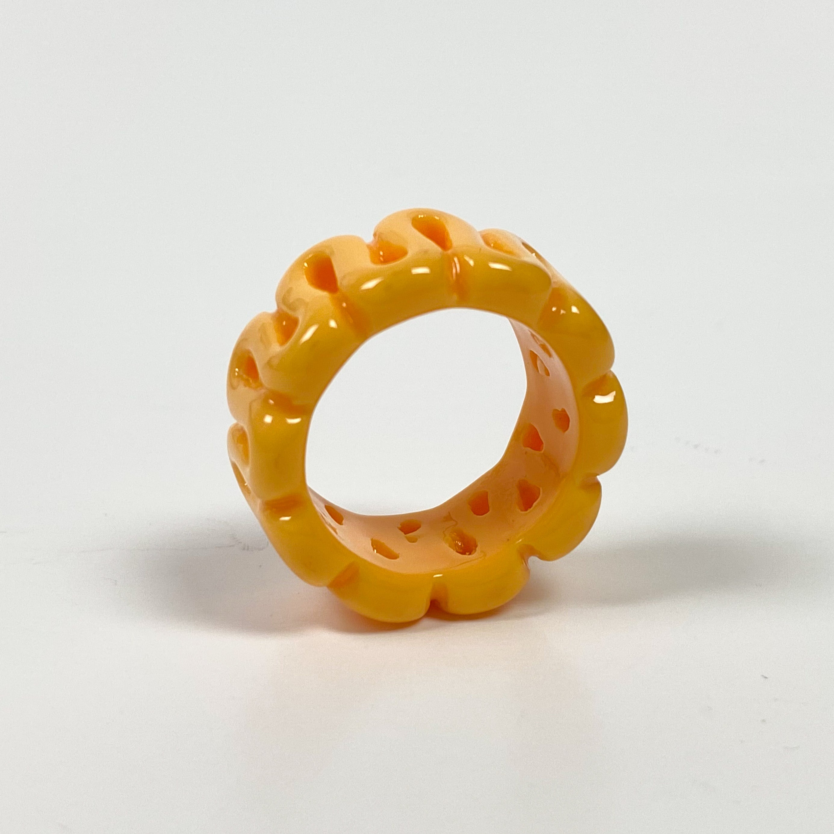 Retro Chunky Swirl Ring Orange
