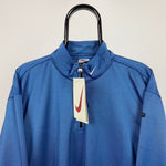 Vintage Nike Dri-Fit 1/4 Zip Sweatshirt Blue Large