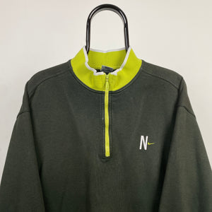 90s Nike 1/4 Zip Sweatshirt Green XL