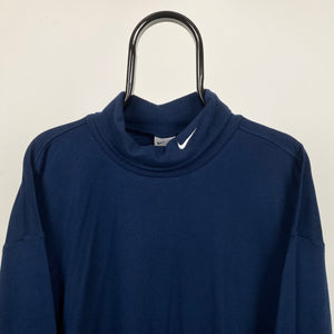 Vintage Nike Mock Neck Sweatshirt Blue XXL