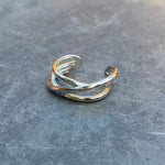 Adjustable Chunky Band Ring Silver