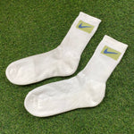 Vintage Nike Socks White Green UK6 - 12