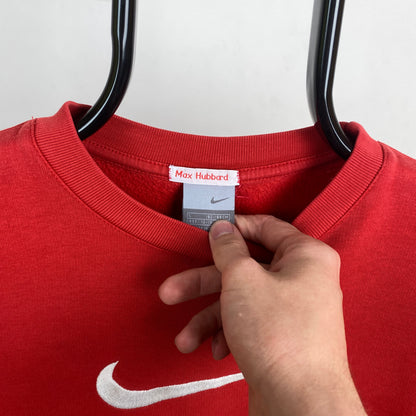 00s Nike Swoosh Sweatshirt Red XS