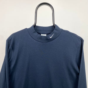 00s Nike Mock Neck Sweatshirt Blue Small