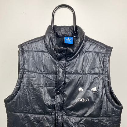 Vintage Adidas Gilet Puffer Jacket Black Medium