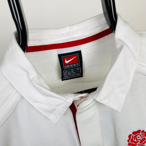 Vintage Nike Rugby Shirt T-Shirt White XS