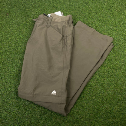 00s Nike ACG Zip Off Cargo Trousers Joggers Brown Small