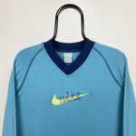 00s Nike Long Sleeve T-Shirt Blue Small