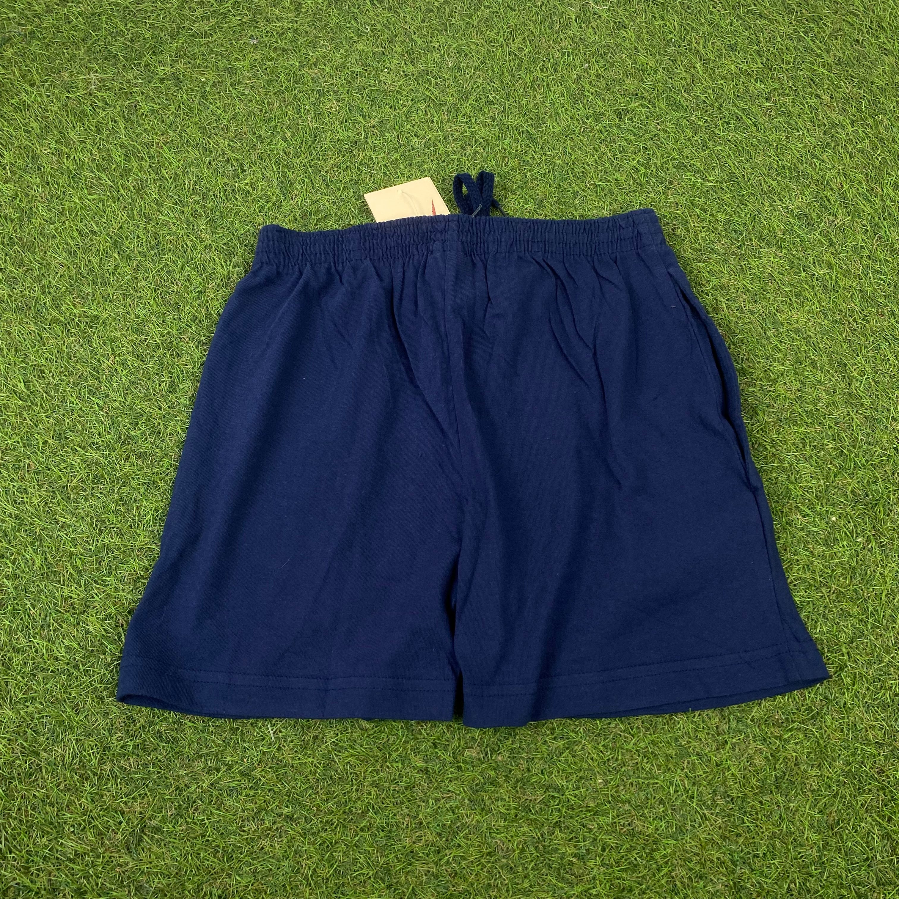 Vintage Nike Cotton Shorts Blue XS
