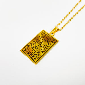 Pisces Zodiac Star Sign Necklace Chain Gold